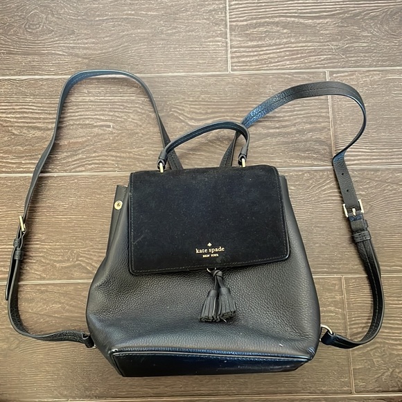 Kate Spade Hayes Suede Medium Flap Backpack - Picture 2 of 9
